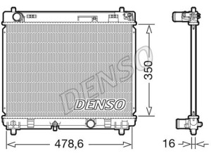 DRM50104 (DENSO) Радіатор основнийToyota Yaris 11-18 Toyota Yaris 05-12