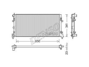 DRM02015 (DENSO) Радіатор основнийVW Polo 09-18 Audi A1 10-18 Skoda Fabia II 07-14