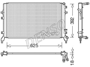 DRM02016 (DENSO) Радіатор основнийVW Passat B7 10-15 Audi A3 03-12 Skoda Superb 08-15