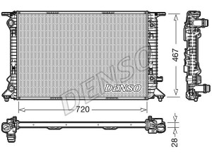 DRM02021 (DENSO) Радіатор основнийAudi A5 07-16 Audi Q5 08-16 Audi A4 07-15