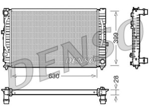 DRM02032 (DENSO) Радіатор основнийVW Passat B5 96-05 Audi A6 97-04 Skoda Superb 01-08