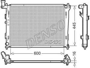 DRM41004 (DENSO) Радиатор основной 1.6MPI 16V, 1.4MPI 16V, 2.0MPI 16VHyundai Elantra XD 00-06 Hyundai i-30 07-12 Kia Ceed 07-12