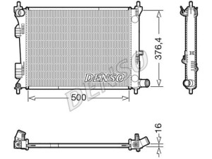 DRM41017 (DENSO) Радіатор основнийHyundai i-20 08-14 Hyundai Veloster 11-18 Kia Rio QB 11-17