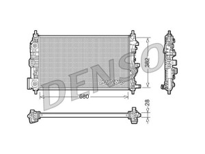 DRM20009 (DENSO) Радіатор основнийOpel Zafira C 11-19 Opel Astra J 10-15 Chevrolet Cruze 09-17