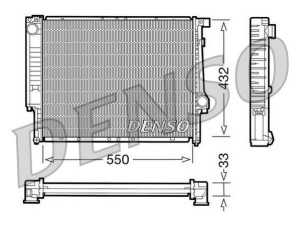 DRM05041 (DENSO) Радіатор основнийBMW 3 E36 93-99 BMW 3 E30 81-94 BMW 7 E32 86-94