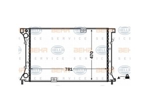 8MK 376 771-771 (HELLA) Радіатор основний з кондиціонером під мкппRenault Trafic 00-14 Nissan Primastar 02-14 Opel Vivaro 01-14