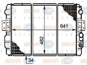 8MK 376 720-361 (HELLA) Радіатор основнийIveco Daily E1 90-96 Iveco Daily E2 96-99