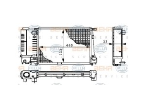 8MK 376 711-591 (HELLA) Радіатор основний