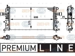 8MK 376 710-661 (HELLA) Радіатор основнийOpel Astra G 98-05