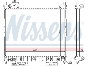 64318 (NISSENS) Радіатор основний під акппSsangYong Rexton 01-06