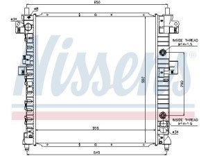64326 (NISSENS) Радіатор основнийSsangYong Actyon 06-11 SsangYong Kyron 05-11