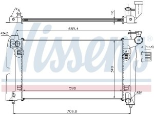 64646A (NISSENS) Радіатор основний під мкппToyota Corolla Verso 04-09 Toyota Corolla 02-07 Toyota Avensis 03-10