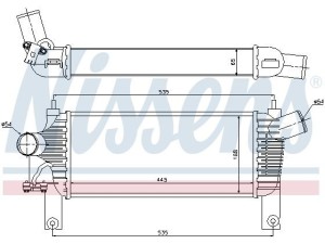 96622 (NISSENS) Радіатор інтеркулераNissan NP300 08-14 Nissan Pathfinder R51 04-14 Nissan Navara 05-15