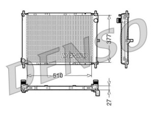 DRM46003 (DENSO) Радіатор основнийRenault Modus 04-08 Renault Clio III 05-12 Nissan Micra 03-10