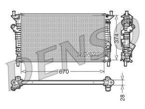 DRM10074 (DENSO) Радиатор основнойFord Focus II 04-11 Citroen Berlingo 08-18 Mazda 3 03-09