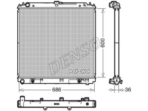 DRM46042 (DENSO) Радіатор основнийNissan Pathfinder R51 04-14 Nissan Navara 05-15