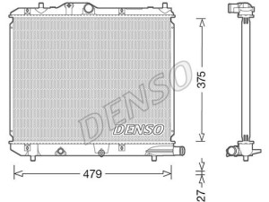 DRM47013 (DENSO) Радіатор основнийOpel Agila B 08-14 Suzuki Splash 08-15