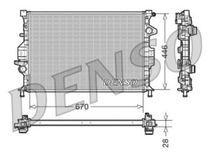 DRM10088 (DENSO) Радіатор основнийFord Focus III 11-18 Volvo V70 07-16 Land Rover Freelander 06-14