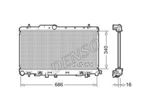 DRM36018 (DENSO) Радіатор основнийSubaru Outback 99-03 Subaru Legacy 99-03 Subaru Impreza 00-07