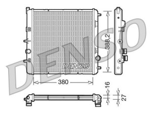 DRM07003 (DENSO) Радиатор основнойPeugeot 207 06-15 Citroen DS3 09-16 Citroen C3 09-16