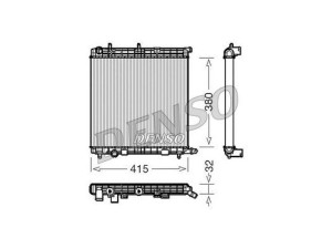 DRM07010 (DENSO) Радиатор основнойPeugeot 1007 04-09 Peugeot 207 06-15 Citroen C3 09-16