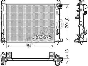 DRM37002 (DENSO) Радіатор основнийRenault Clio III 05-12 Renault Duster 10-18 Dacia Logan 12-22