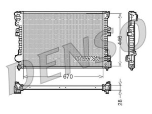 DRM07050 (DENSO) Радіатор основнийFiat Scudo 95-07 Peugeot Expert 95-07 Citroen Jumpy 95-07