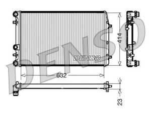 DRM27005 (DENSO) Радіатор основнийVW Polo 02-09 Skoda Fabia II 07-14 SEAT Ibiza 09-17