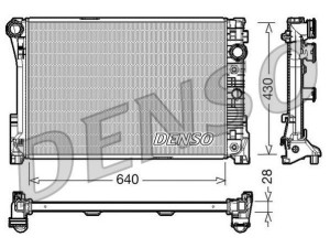 DRM17043 (DENSO) Радіатор основнийMercedes-Benz E-Class W212 09-16 Mercedes-Benz E-Class W207 09-16 Mercedes-Benz C-Class W204 07-14