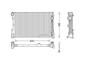 DRM17048 (DENSO) Радиатор основнойMercedes-Benz E-Class W212 09-16 Mercedes-Benz E-Class W207 09-16 Mercedes-Benz C-Class W204 07-14