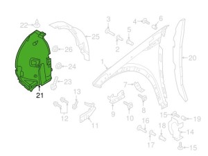 LR073060 (LAND ROVER) Підкрилок передній лівий передня частинаLand Rover Discovery Sport 14-