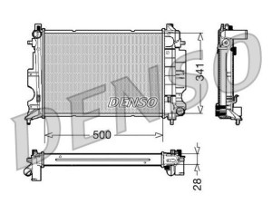 DRM25011 (DENSO) Радіатор основнийSAAB 9-3 98-03 SAAB 9-3 02-11