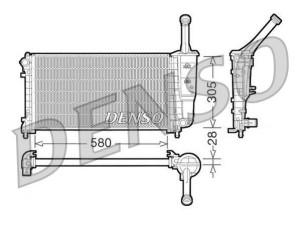 DRM09106 (DENSO) Радіатор основнийFiat Idea 03-12 Lancia Musa 04-12 Lancia Ypsilon 03-11