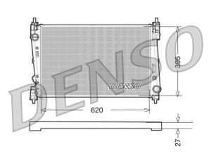 DRM09112 (DENSO) Радіатор основнийFiat Bravo 07-16 Fiat Doblo 09-15 Lancia Delta 08-14