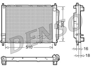 DRM23102 (DENSO) Радіатор основнийRenault Modus 04-08 Renault Clio III 05-12