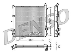 DRM21005 (DENSO) Радиатор основнойPeugeot 1007 04-09 Peugeot 207 06-15 Citroen C3 09-16