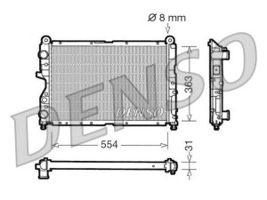 DRM09130 (DENSO) Радіатор основнийFiat Tempra 90-97 Alfa Romeo 145 96-01 Lancia Dedra 89-99