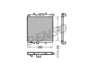 DRM21020 (DENSO) Радіатор основнийPeugeot 206 98-12 Peugeot 207 06-15 Peugeot 307 01-11