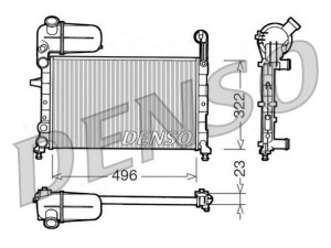 DRM09133 (DENSO) Радиатор основнойFiat Tipo 88-95 Fiat Tempra 90-97 Lancia Dedra 89-99