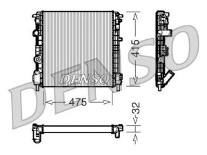 DRM23015 (DENSO) Радіатор основнийRenault Sandero 07-13 Nissan Kubistar 03-08 Dacia Logan 04-12