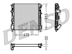 DRM23014 (DENSO) Радіатор основнийRenault Logan 04-13 Nissan Kubistar 03-08 Dacia Logan 04-12