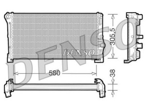 DRM13010 (DENSO) Радіатор основнийFiat Idea 03-12 Fiat Punto 03-10 Lancia Ypsilon 03-11