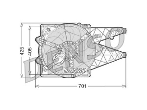 DER09101 (DENSO) Вентилятор основного радиатора комплектFiat Doblo 09-15
