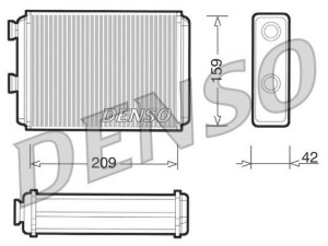 DRR09070 (DENSO) Радиатор печкиFiat Punto 03-10 Fiat Doblo 00-09 Lancia Ypsilon 03-11