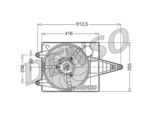 DER01004 (DENSO) Вентилятор основного радиатораFiat Tempra 90-97 Alfa Romeo 145 96-01 Lancia Dedra 89-99