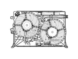 DER09075 (DENSO) Вентилятор основного радіатораFiat 500X 15- Jeep Renegade 14-