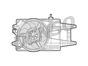 DER09042 (DENSO) Вентилятор основного радіатораFiat Idea 03-12 Fiat Punto 03-10 Lancia Ypsilon 03-11