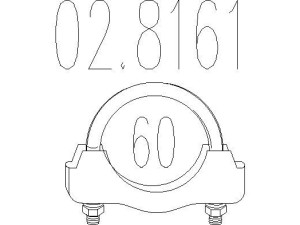 02.8161 (MTS) Хомут глушникаRenault Trafic 00-14 Ford Focus II 04-11 SEAT Leon 05-12