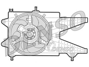 DER09041 (DENSO) Вентилятор основного радіатораFiat Idea 03-12 Fiat Punto 03-10 Lancia Ypsilon 03-11