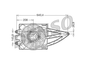 DER09019 (DENSO) Вентилятор основного радіатораFiat Panda 03-12 Fiat Panda 11-